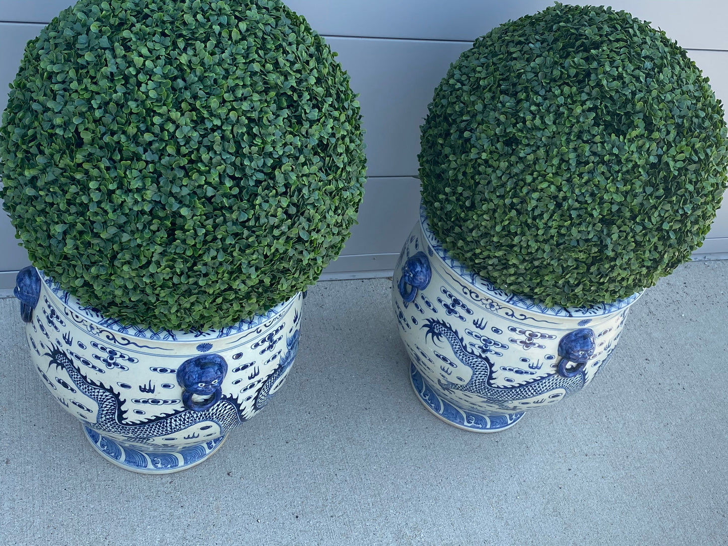 Extra-Large Blue & White Hand Painted Porcelain Planter/Pot. Measures 18"D