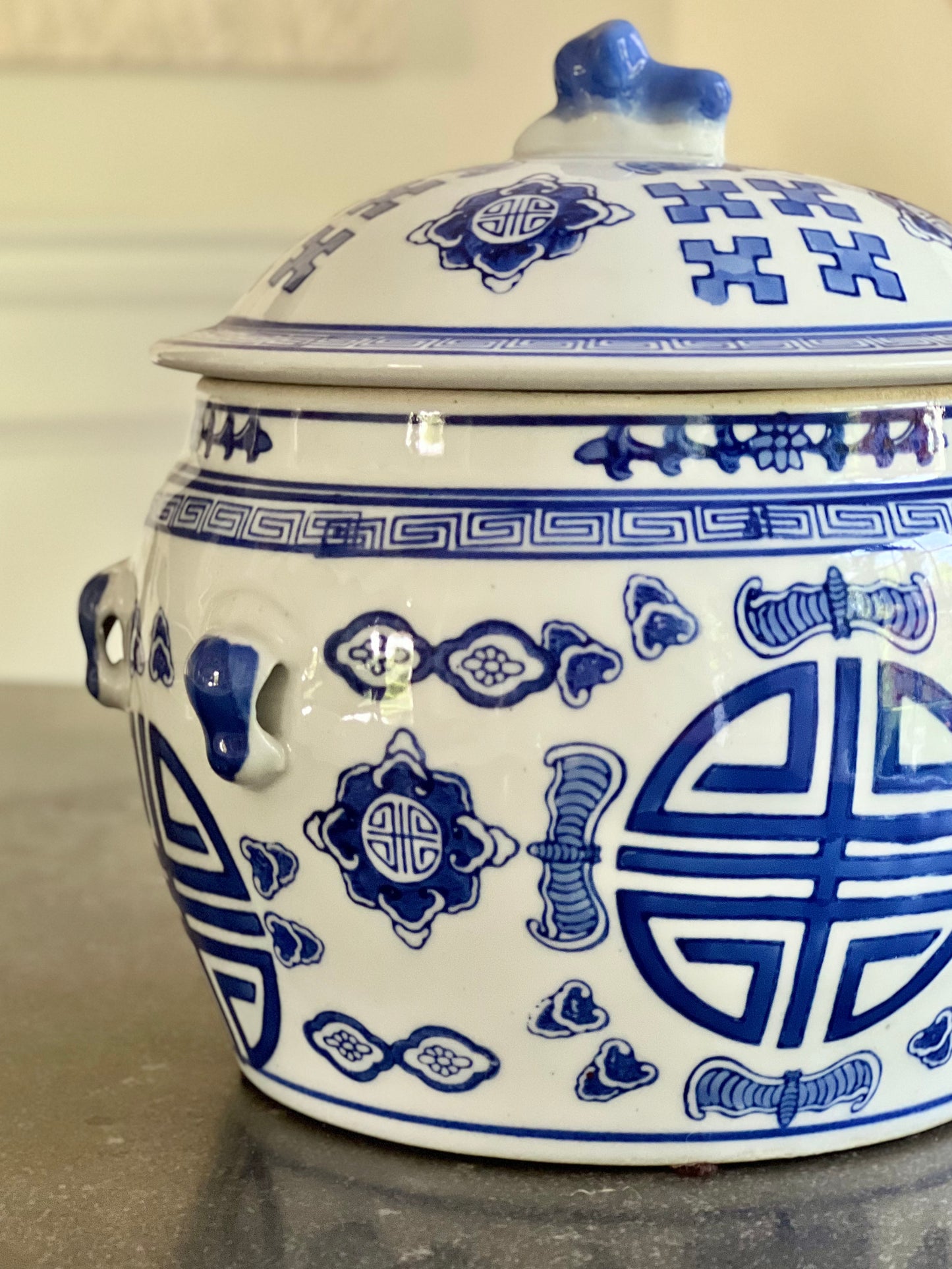 Beautiful Blue & White Chinese Lidded Jar