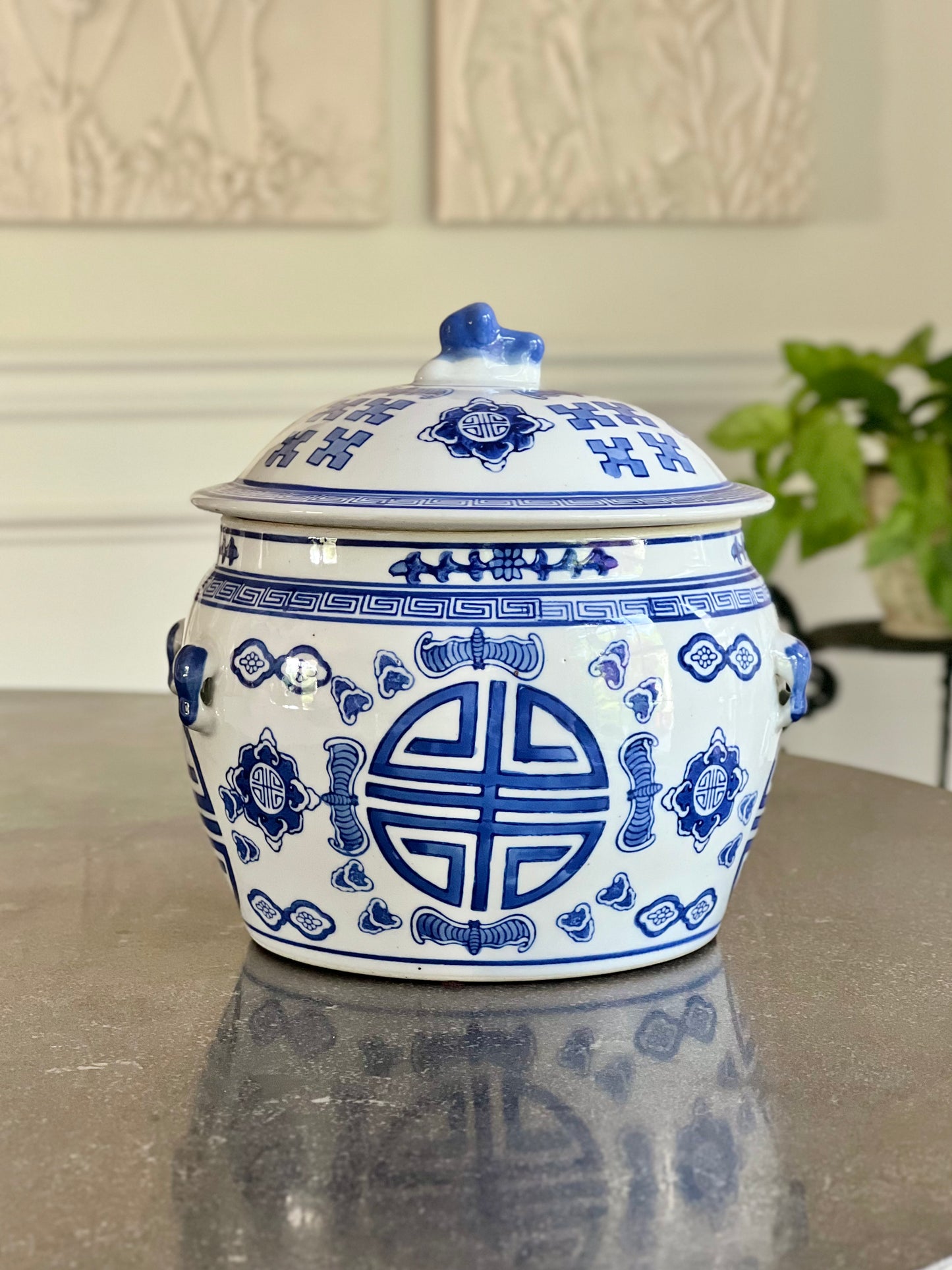 Beautiful Blue & White Chinese Lidded Jar