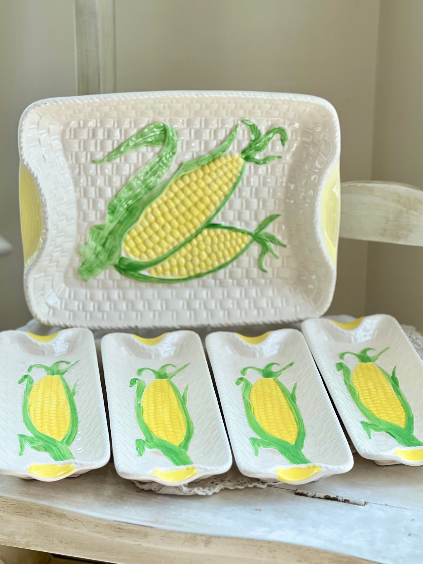 Vintage 5 Piece Corn Serving Set by Shafford