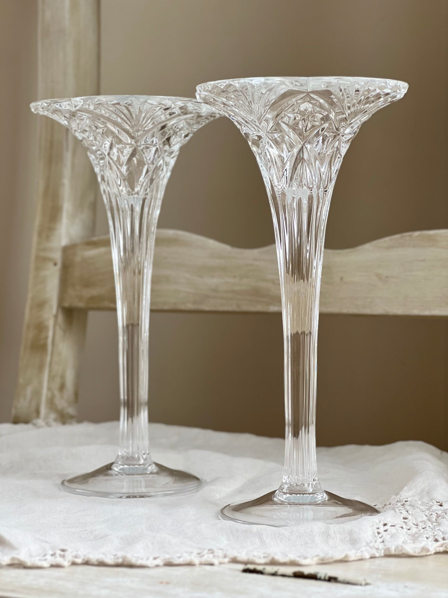 Gorgeous Pair of French Crystal Candle Holders