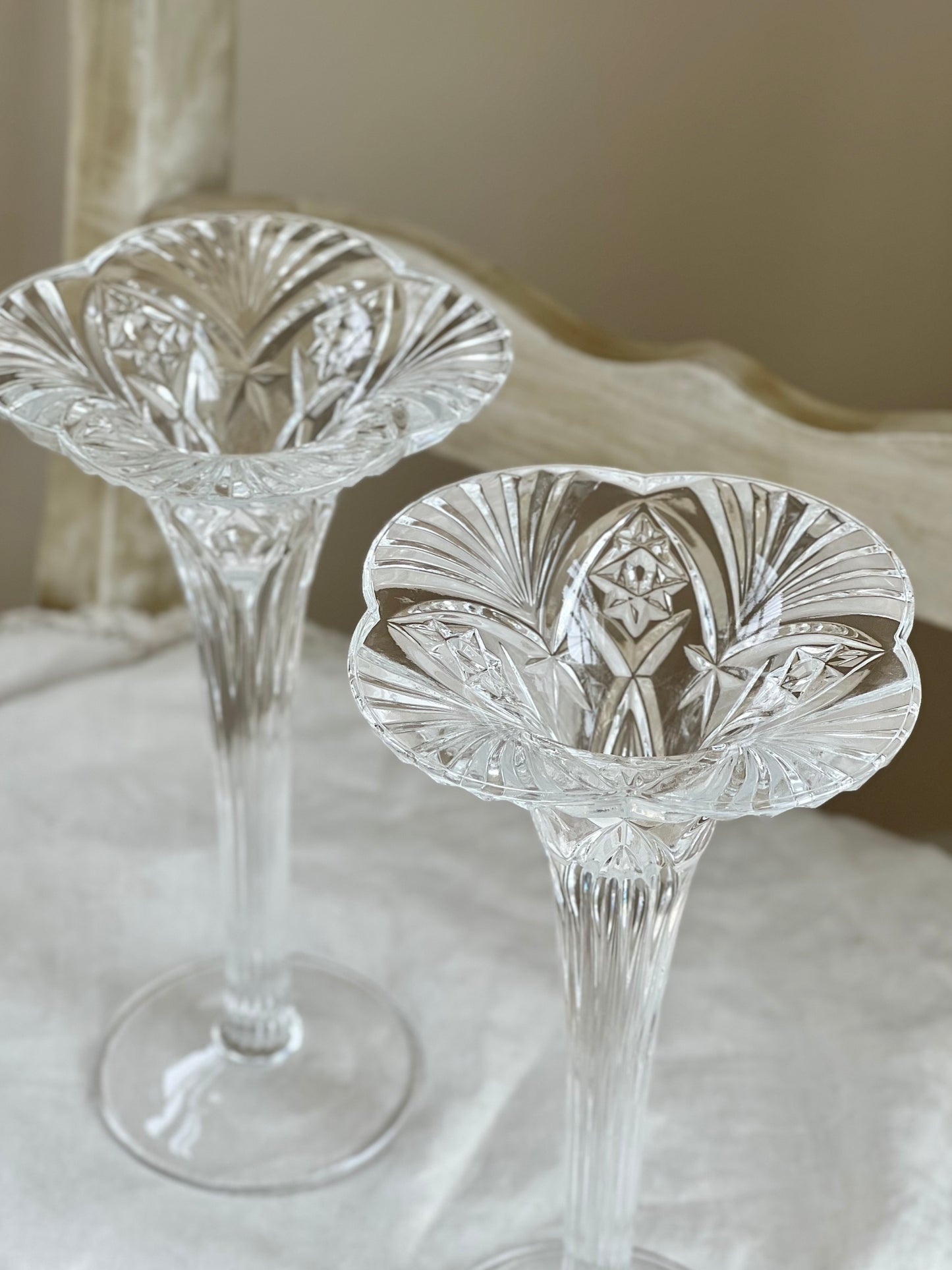 Gorgeous Pair of French Crystal Candle Holders