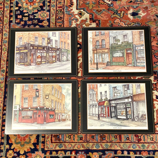 Set of four vintage Pimpernel of England Irish Pubs collection of  placemats