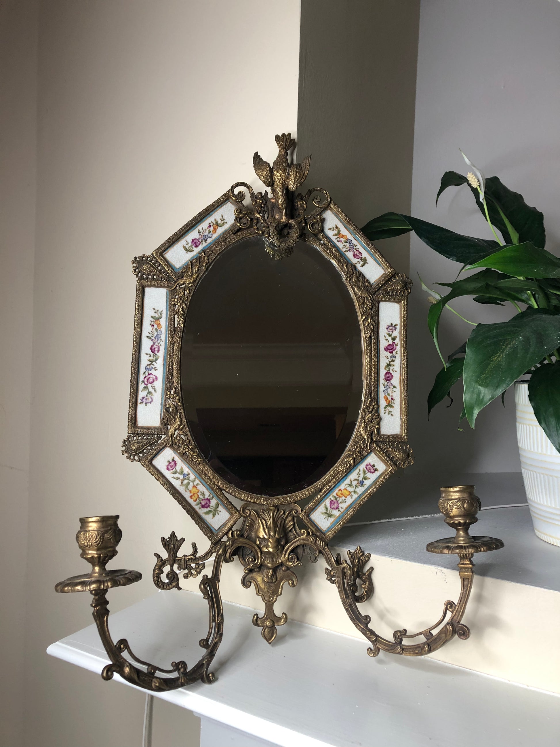 Silver Antique Ornate Mirror