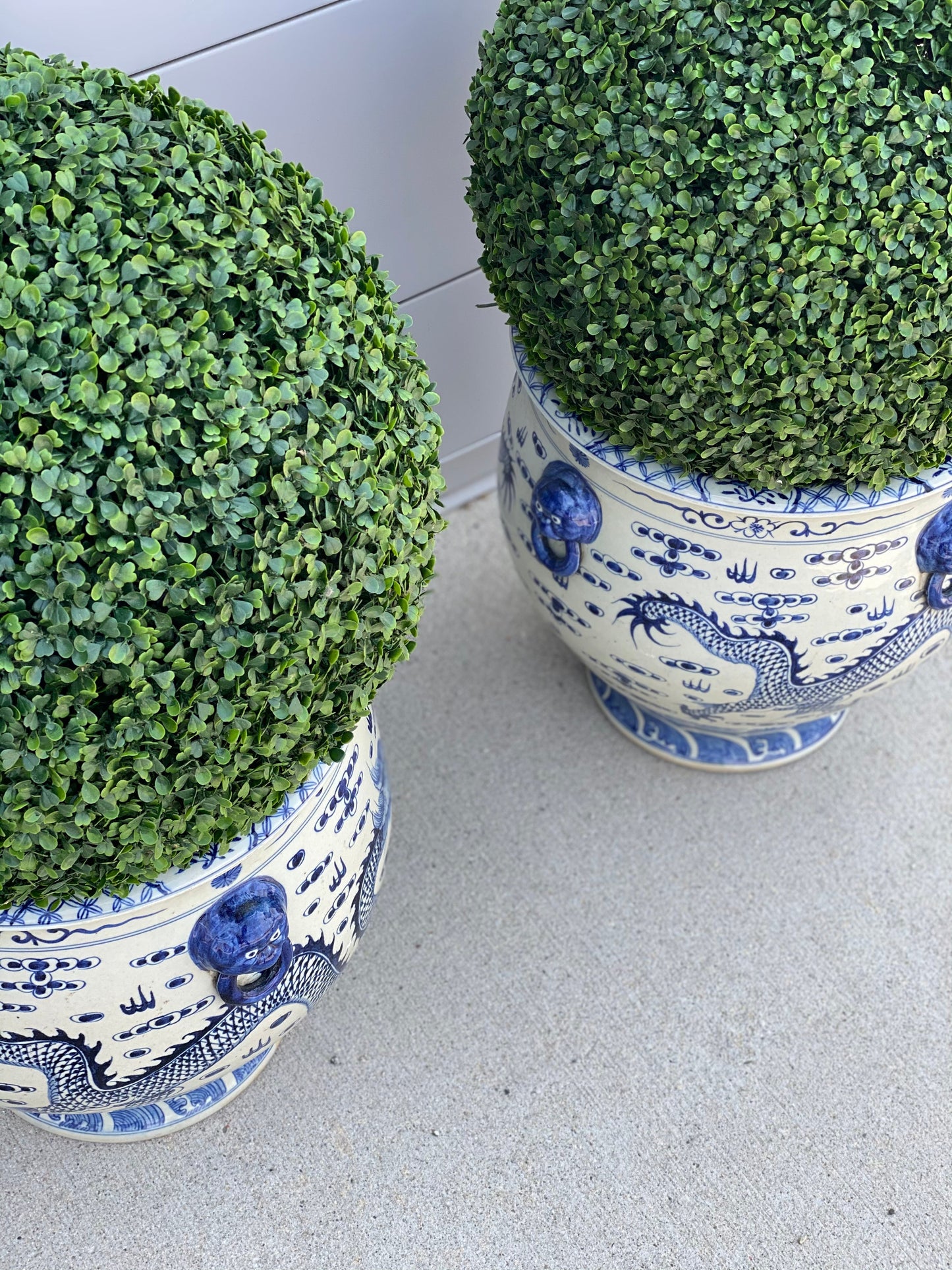 Extra-Large Blue & White Hand Painted Porcelain Planter/Pot. Measures 18"D