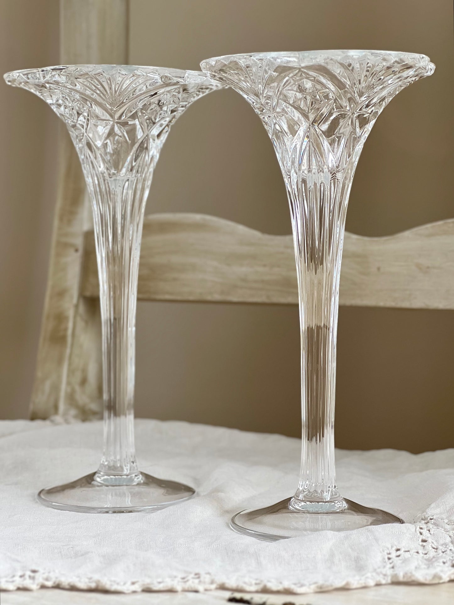 Gorgeous Pair of French Crystal Candle Holders