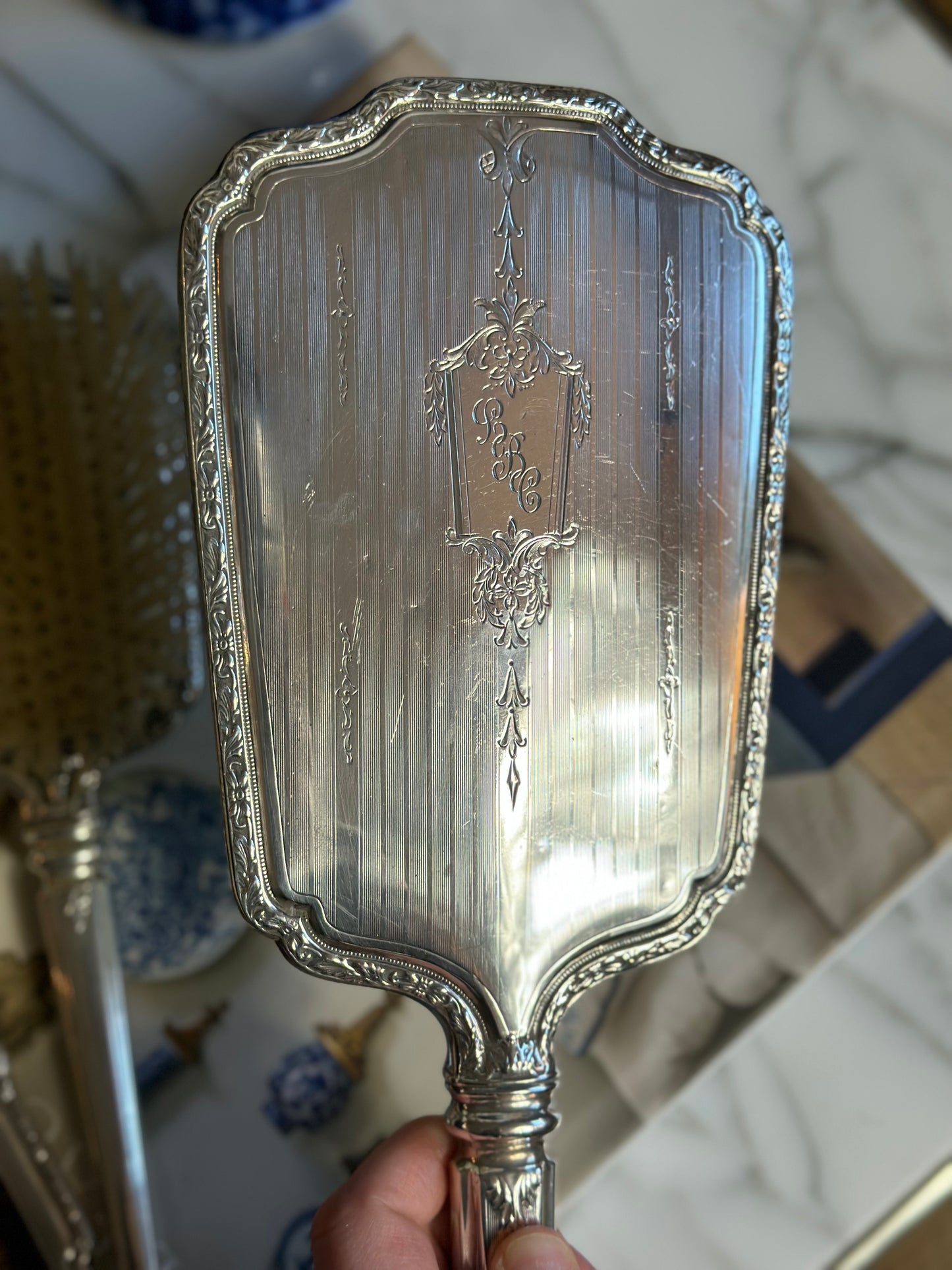 ELEGANT Antique Birks Sterling Silver Vanity Set,Hand Mirror and - Ruby Lane