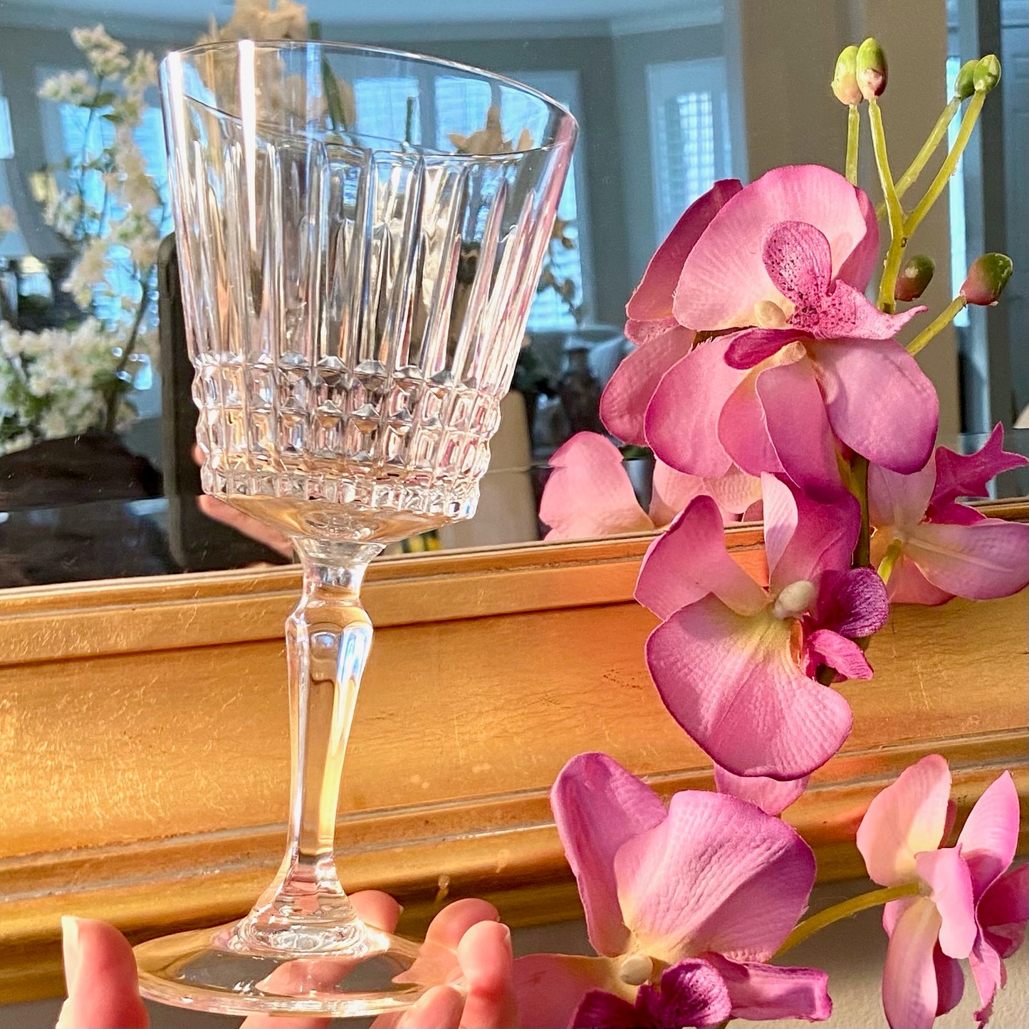 Set of 5 brilliant vintage crystal stemware.