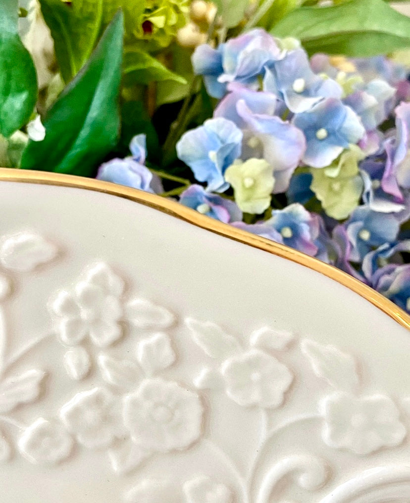 Vintage new in box LENOX CHINA porcelain marriage platter gold rim