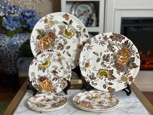 Rare - Vintage Mason’s Plate Set (7) “Chatilly” - Excellent!